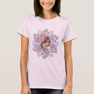 T-shirt Écureuil et fleurs