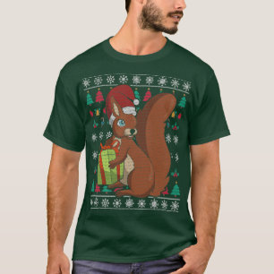 T-shirt Écureuil festif de Noël du Père Noël Noël
