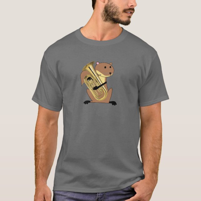 T-shirt Écureuil jouant l'euphonium (Devant)