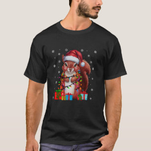 T-shirt Écureuil léclairage des fêtes de Noël Écran de Cha