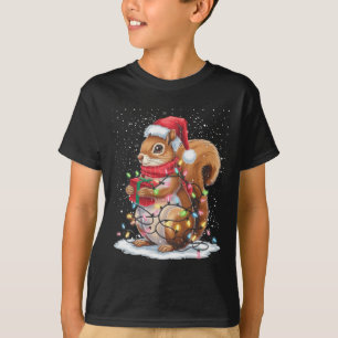 T-shirt Écureuil lumières de Noël Décor Écureuil drôle Xma