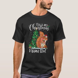 T-shirt Écureuil lumières de Noël Pyjama écureuil Noël