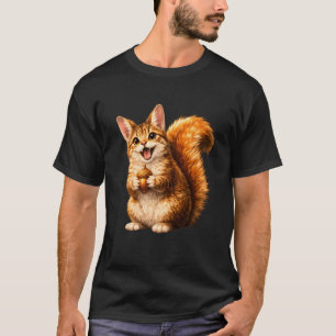T-shirt Écureuil Mignon Chat Drôle Hybride Animal Meme