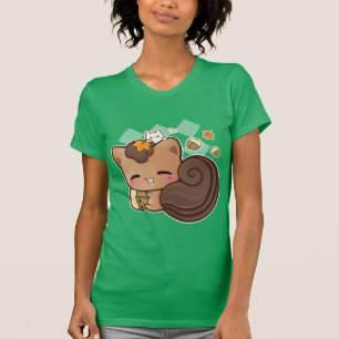 T-shirt Écureuil mignon de chibi avec la châtaigne de