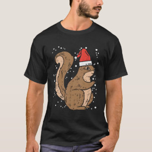 T-shirt Écureuil Noël Chapeau Noël Noël Noël Noël Pajama A