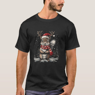 T-shirt Écureuil Noël Santa Hat Pajama Equirrel Drôle
