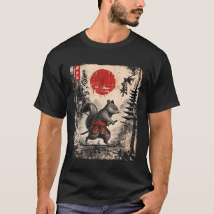 T-shirt Écureuil Samouraï Cadeaux Drôles Vintage Japonais