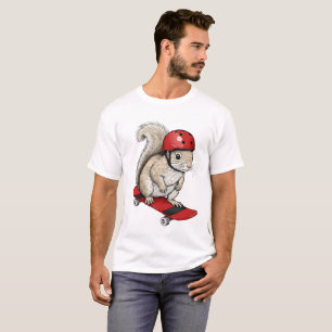 T-shirt Écureuil skater – Drôle d'animal sur skateboard av