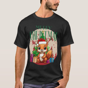 T-shirt Écureuil souriant à Santa Hat
