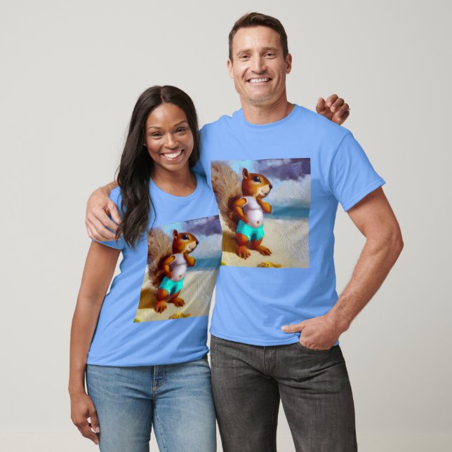 T-shirt Écureuil Sur La Plage (Unisexe)