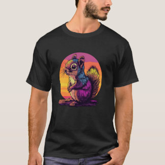 T-shirt Écureuil vibrant aux couleurs du coucher de soleil