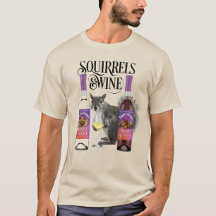 T-shirt Écureuil & Vin - Amusant Écureuil et Vin D