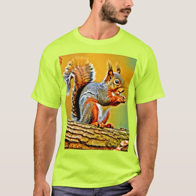 T-shirt Écureuil vintage dans la nature (Devant)