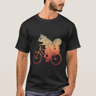 T-shirt Écureuil vintage Monter Un Vélo Distressed