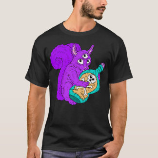 T-shirt Écureuil Violet Avec Bouteille De Poison.