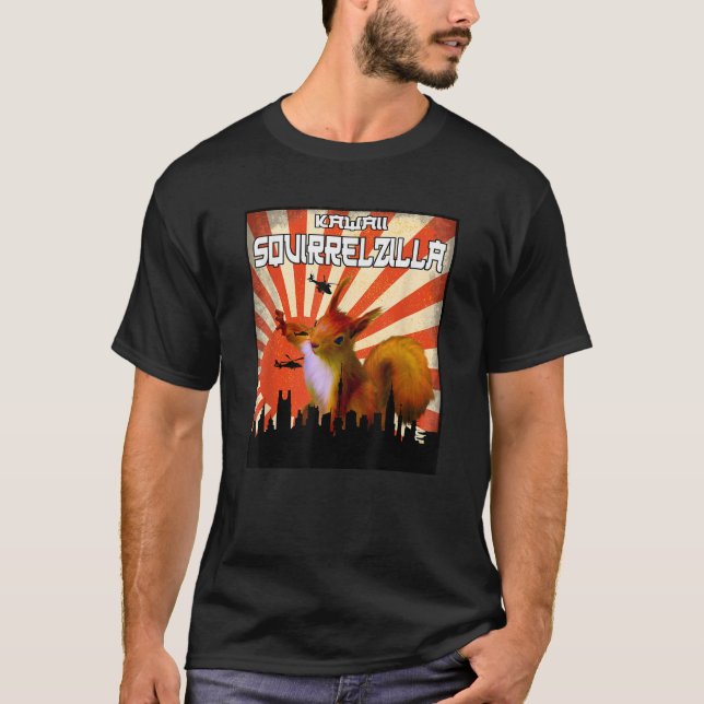 T-shirt Écureuil Zilla L'écureuil porte de mignons écureui (Devant)