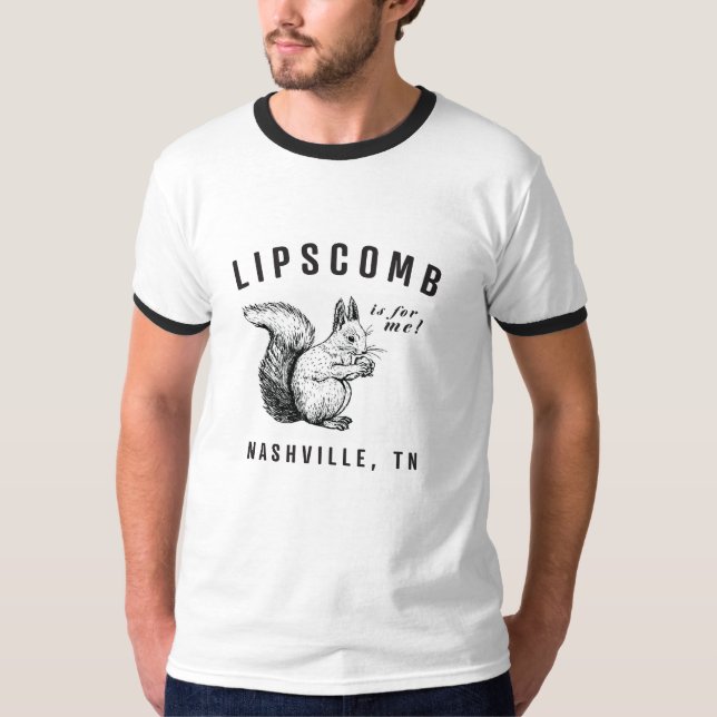 T-shirt Écureuils de Lipscomb White Ringer Tee (Devant)