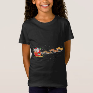 T-Shirt Écureuils du Père Noël tirant des traîneaux Gif de