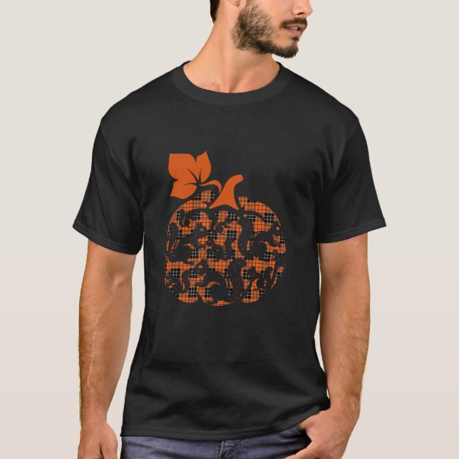 T-shirt Écureuils mignons forme Citrouille Halloween Thank (Devant)