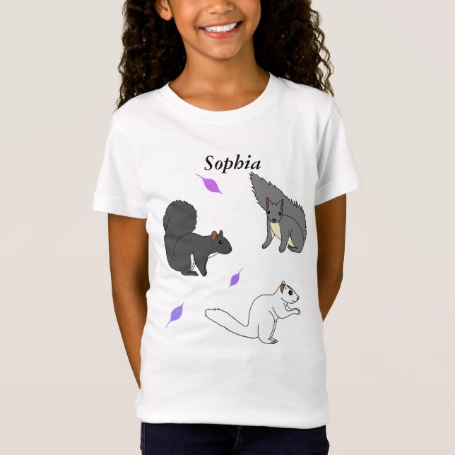 T-Shirt Écureuils pourpres (Devant)