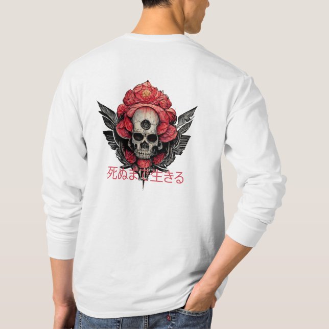 T-shirt Ed Easy - Crâne, Rose, Armes à feu, Tirage de tato (Dos)