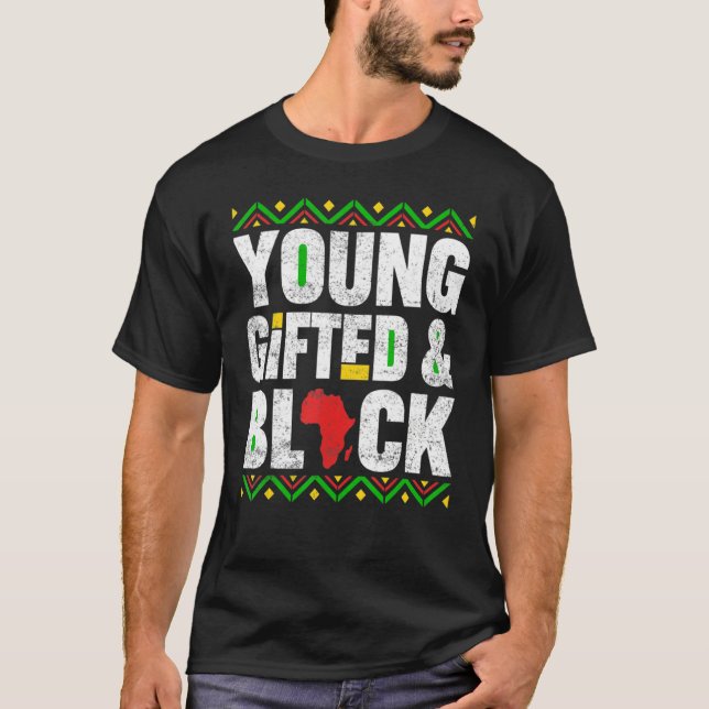 T-shirt ed Young Black Dashiki African Pride History Mois (Devant)