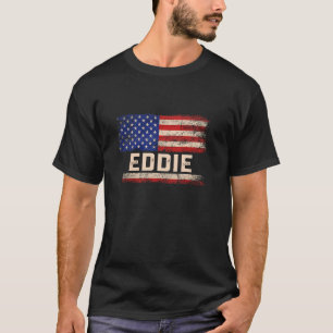 T-shirt Eddie Prénom Chemise Eddie Nom drapeau américain