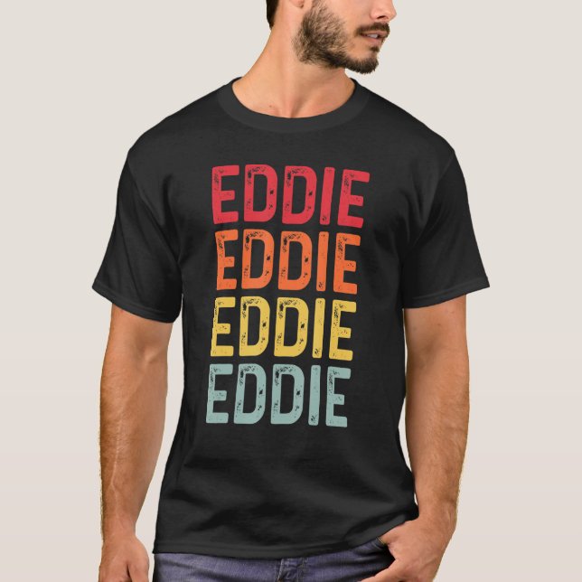T-shirt Eddie Surnom Retro Vintage 80s Anniversaire Réunio (Devant)