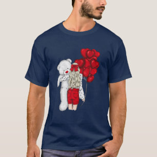 T-shirt EDDY BEAR JE T'AIME OREILLES Coeurs Ballons Tee