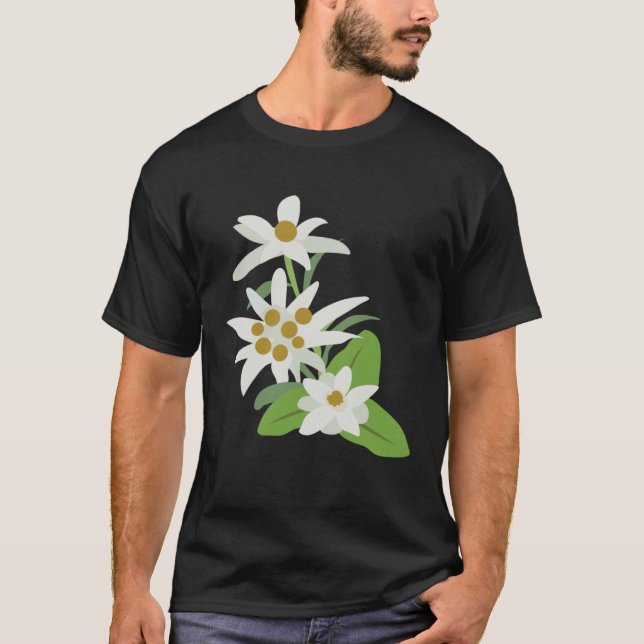 T-shirt Edelweiss Flower Mountain Flowers Switzerland Aust (Devant)