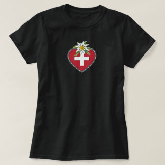 T-shirt Edelweiss Heart Swiss Flag