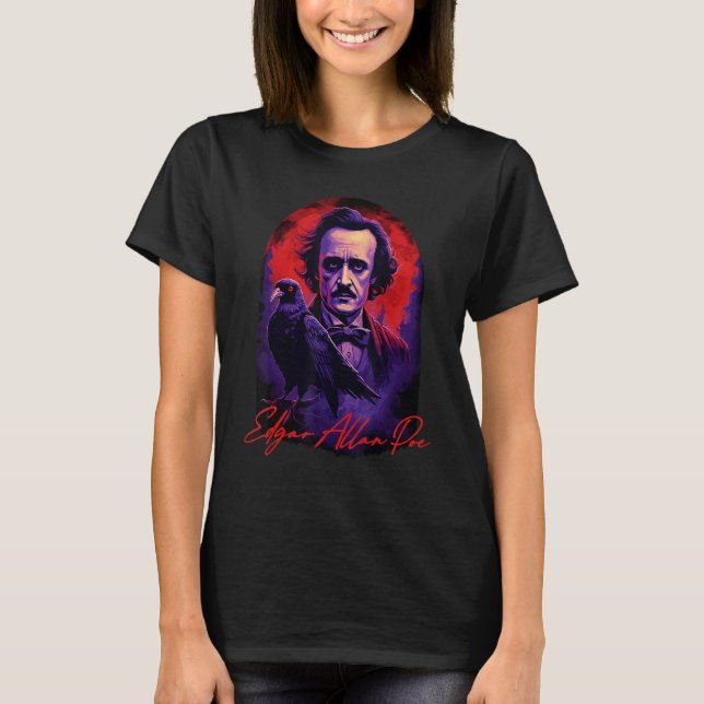 T-shirt Edgar Allan Poe American Literature Raven Gothic P (Devant)