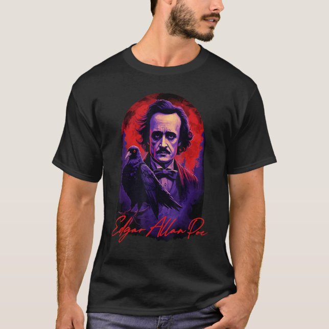 T-shirt Edgar Allan Poe American Literature Raven Gothic P (Devant)