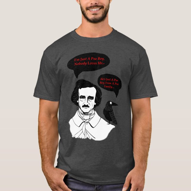 T-shirt Edgar Allan Poe Boy et Raven (Devant)
