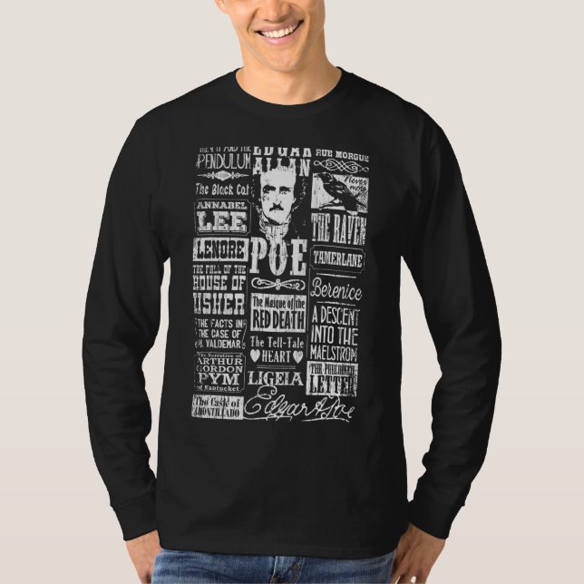 T-shirt Edgar Allan Poe Poèmes Citations Corbeau Littératu (Devant)