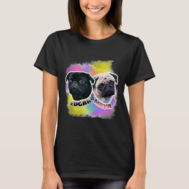 T-shirt Edgar &amp; Maya PewDiePie Pug 518 (Devant)