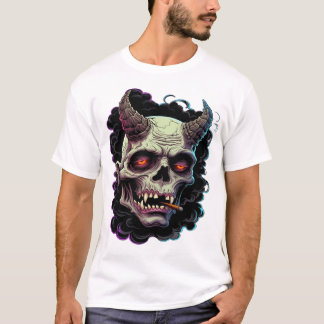 T-shirt Edgy Horned Oni Monster Graphic