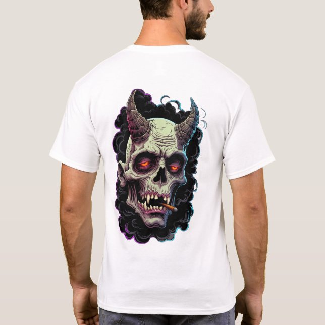 T-shirt Edgy Horned Oni Monster graphic (Dos)