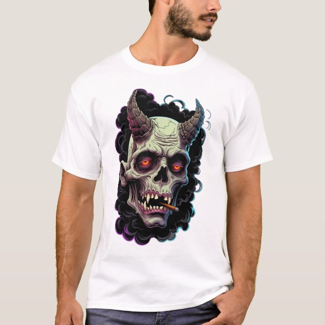 T-shirt Edgy Horned Oni Monster Graphic (Devant)
