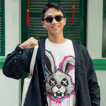 T-shirt Edgy Horror Bunny - Vêtements de rue urbai