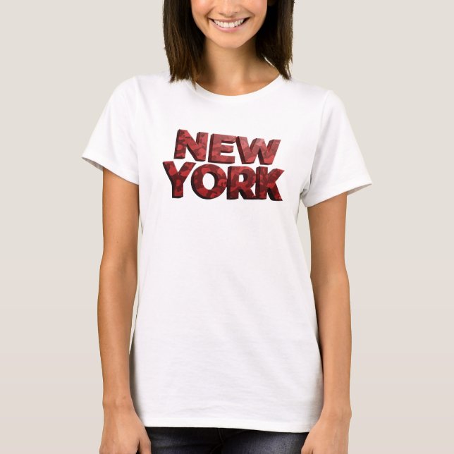 T-shirt Edgy Red NEW YORK (Devant)