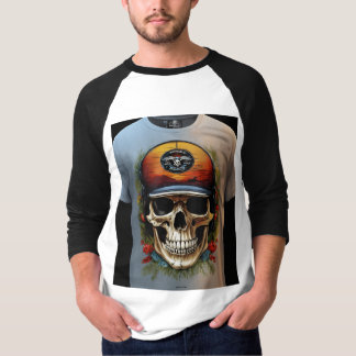 T-shirt "Edgy Skull and Crossbones Casquette brodé"