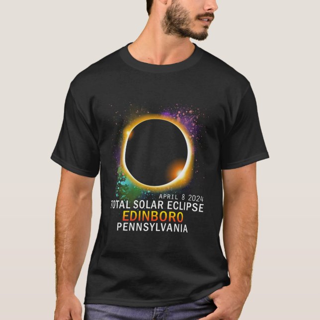 T-shirt Edinboro Pennsylvanie Total Solar Eclipse 2024 (Devant)