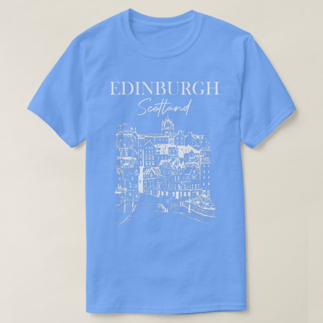 T-shirt Edinburgh Scotland Traveling Edinburgh Travel Girl (Design devant)