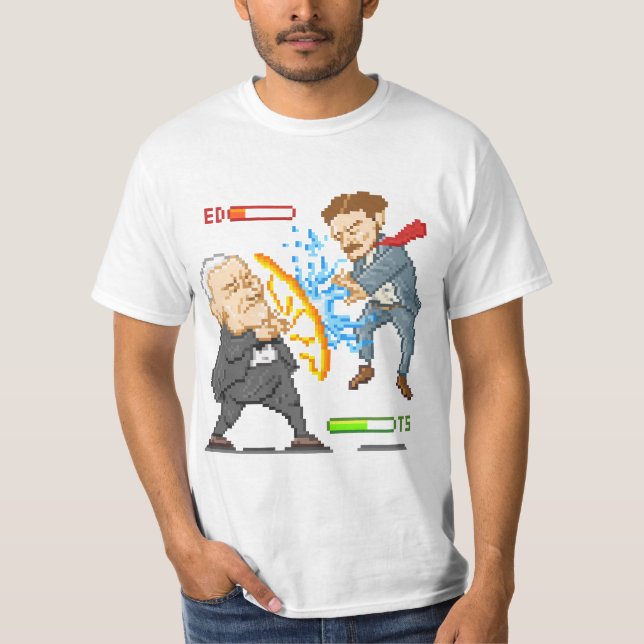 T-shirt Edison contre Tesla (Devant)