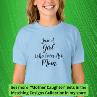 Edit Text Just a Girl Who Loves, Mom Girl Matching