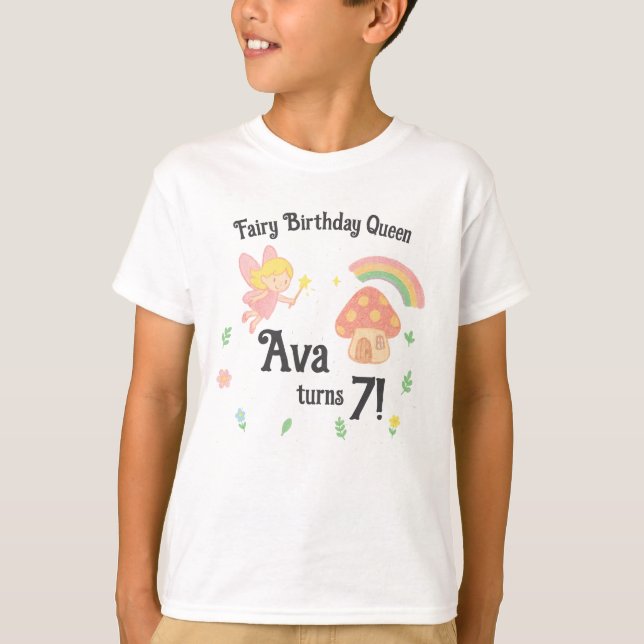 T-shirt Editable Crayon Style – Fairy Mushroom Forest (Devant)