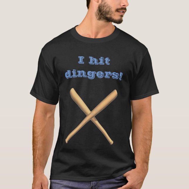 T-shirt Editable I Hit Dingers Baseball (Devant)