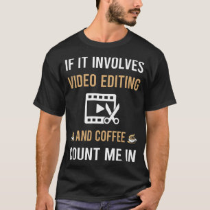 T-shirt Éditeur De Modification De Café Et De Vidéo