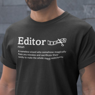 T-shirt Editeur Définition mode foncé - Éditeur vidéo de f